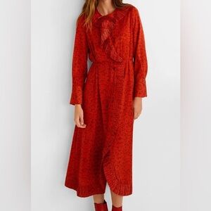 Mango red snakeskin pattern maxi dress